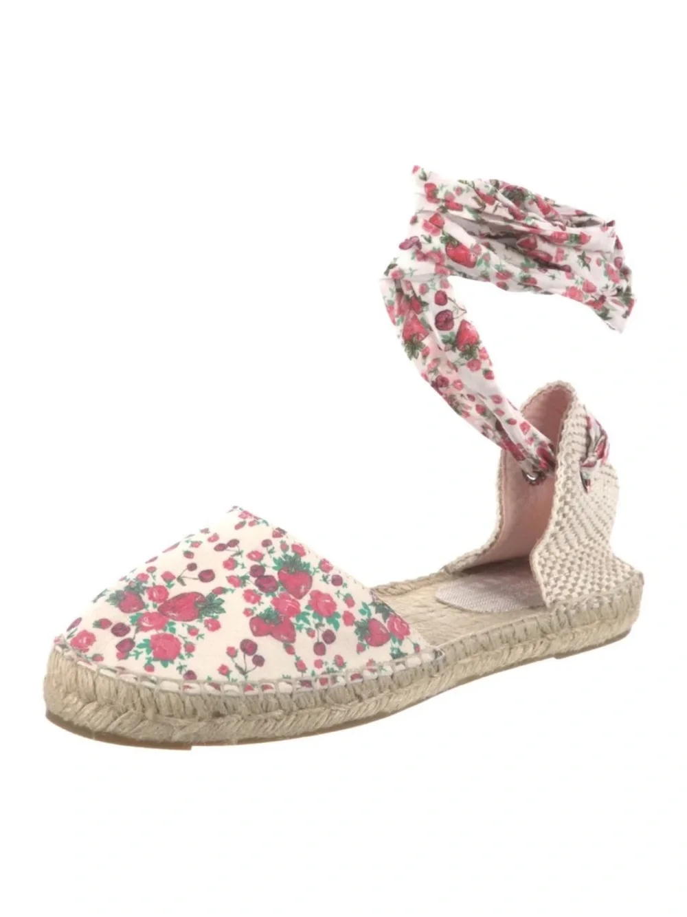 LOVESHACKFANCY X Manebi $195 Nordic Floral Tie-Ankle Espadrille(size 9)